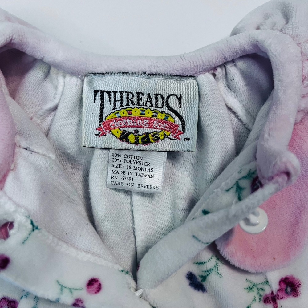 Vintage Threads Clothing for Kids Floral Sleeper 18M Soft Footless Pajamas - Picture 5 of 6